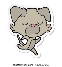 sticker of a cartoon dog