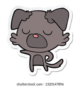 sticker of a cartoon dog