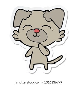 sticker of a cartoon dog thinking