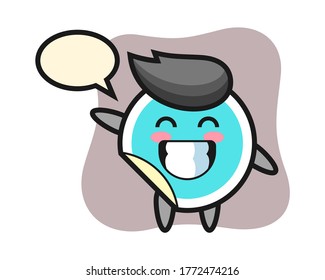Sticker cartoon doing wave hand gesture