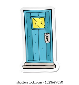 pegatina de una puerta de dibujos animados