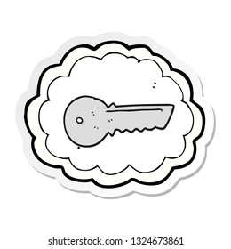 sticker of a cartoon door key