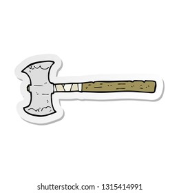 sticker of a cartoon double sided axe