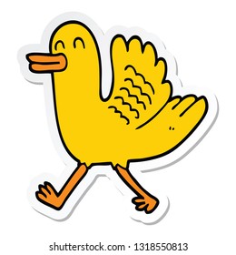 sticker of a cartoon duck
