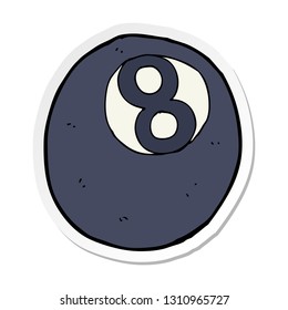 sticker of a cartoon eight ball