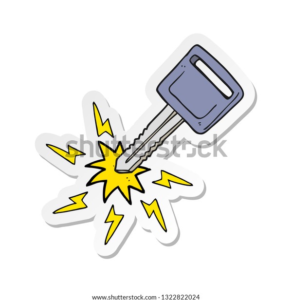 sticker of a cartoon\
electric car key