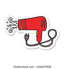 sticker of a cartoon electric hairdryer