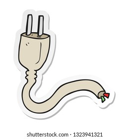 sticker of a cartoon electrical plug