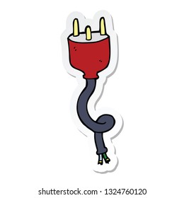 pegatina de un enchufe eléctrico de dibujos animados