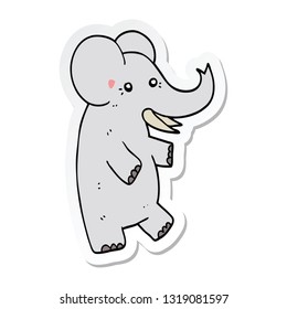 pegatina de un elefante de dibujos animados