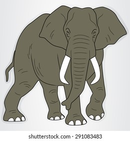 Sticker With A Cartoon Elephant