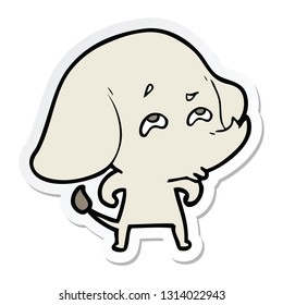 sticker of a cartoon elephant remembering