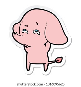 sticker of a cartoon elephant remembering