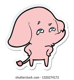 sticker of a cartoon elephant remembering