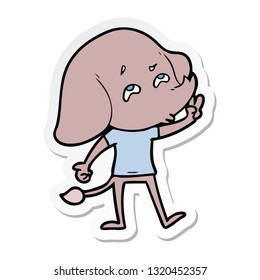 sticker of a cartoon elephant remembering
