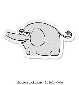 sticker of a cartoon elephant squirting water
