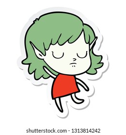 sticker of a cartoon elf girl