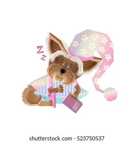 Sticker. Cartoon. Emotional character dog. Vector illustration.