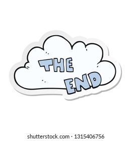 sticker of a cartoon The End symbol