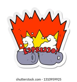 pegatina de un espresso de dibujos animados