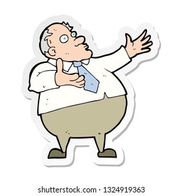 sticker of a cartoon exasperated middle aged man