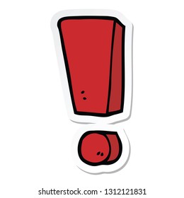 sticker of a cartoon exclamation mark
