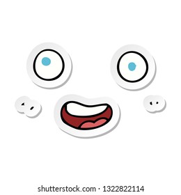 pegatina de una cara de caricatura