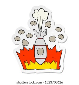 sticker of a cartoon falling bomb