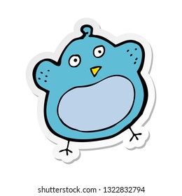 sticker of a cartoon fat bird