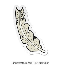 pegatina de una pluma de dibujos animados