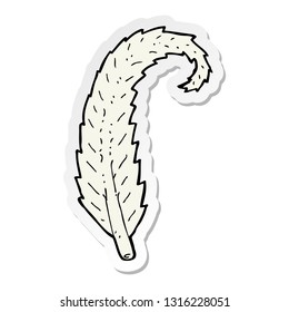 sticker of a cartoon feather