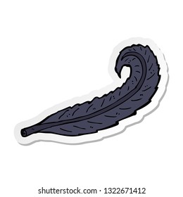 sticker of a cartoon feather