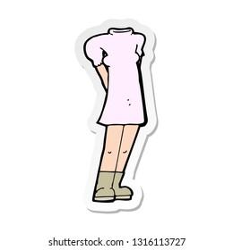 sticker of a cartoon female body