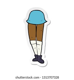 sticker of a cartoon female legs