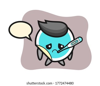 Sticker cartoon with fever condition