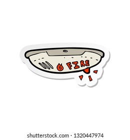 sticker of a cartoon fire alarm