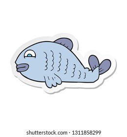 sticker of a cartoon fish