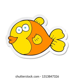 sticker of a cartoon fish