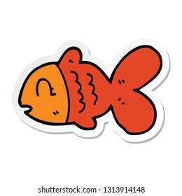 sticker of a cartoon fish