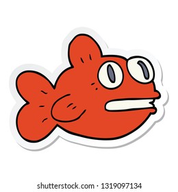 sticker of a cartoon fish