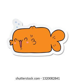sticker of a cartoon fish
