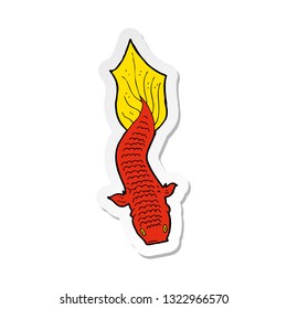 pegatina de un pez caricatura