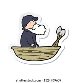 sticker of a cartoon fisherman