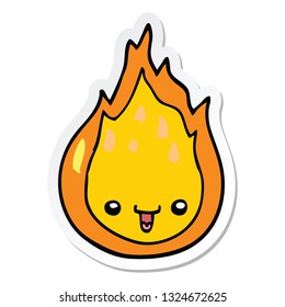 sticker of a cartoon flame