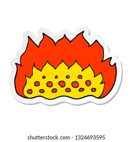 sticker of a cartoon flames