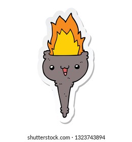 sticker of a cartoon flaming chalice