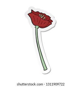 pegatina de una flor de dibujos animados