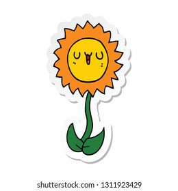 pegatina de una flor de dibujos animados