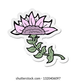 sticker of a cartoon flower