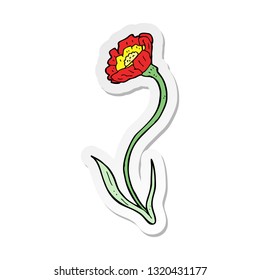 sticker of a cartoon flower